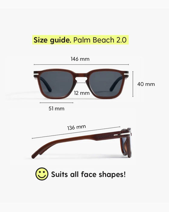 POLARISED SUNGLASSES - PALM BEACH Rectangle-shaped