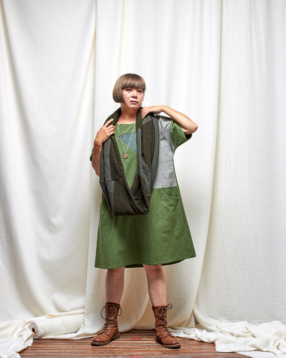 LIMITED EDITION - FIELD STUDY dress | Forest Green Mix