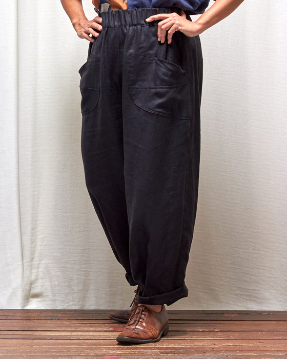 FIELD WORK pants - Black Linen LUCKY LAST
