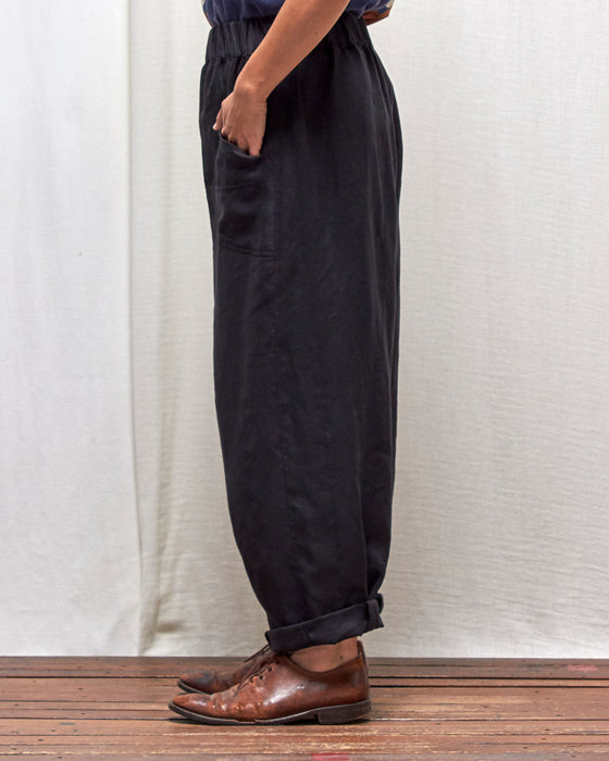 FIELD WORK pants - Black Linen LUCKY LAST
