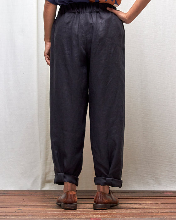 FIELD WORK pants - Black Linen LUCKY LAST