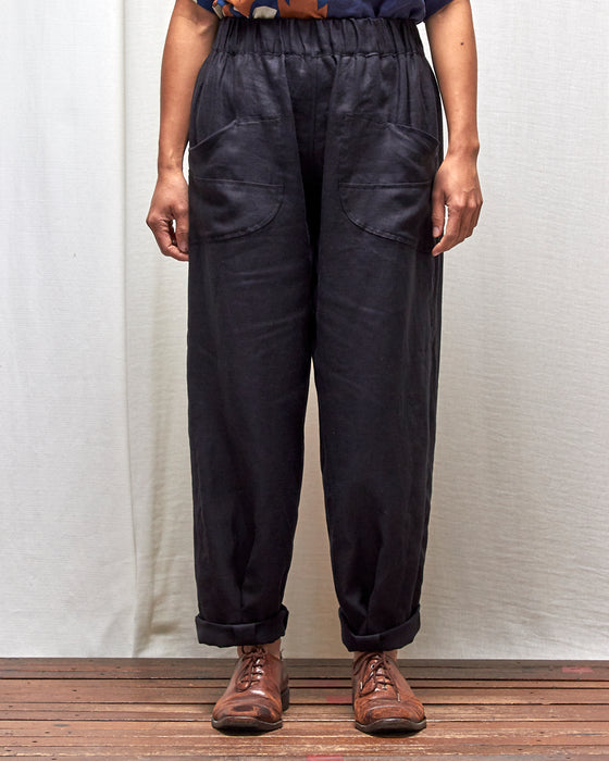 FIELD WORK pants - Black Linen LUCKY LAST