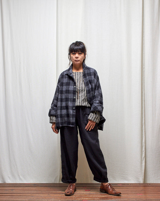 FIELD WORK pants - Black Linen LUCKY LAST