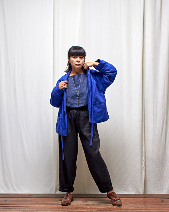 FIELD WORK pants - Black Linen LUCKY LAST