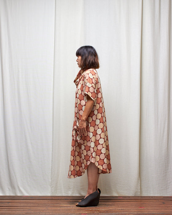 INCONSEQUENCE dress - Rust Clay Circles LUCKY LAST