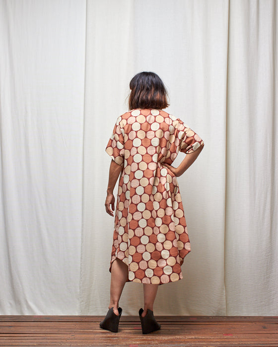INCONSEQUENCE dress - Rust Clay Circles LUCKY LAST