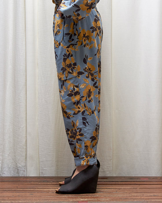 LAZY SUSAN pants - Sky Honey Floral Ikat LAST CHANCE