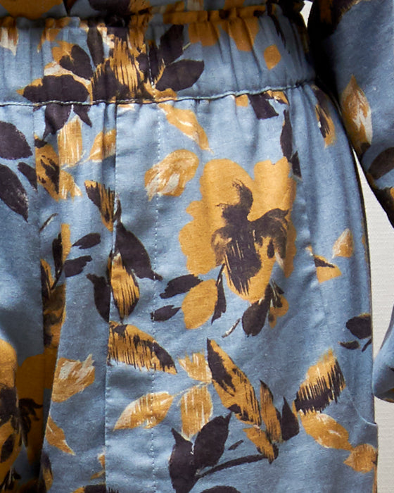 LAZY SUSAN pants - Sky Honey Floral Ikat LAST CHANCE