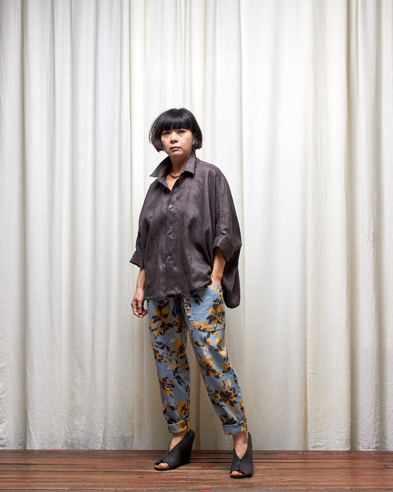 LAZY SUSAN pants - Sky Honey Floral Ikat LAST CHANCE