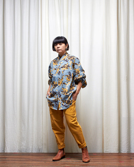 ROY dresshirt - Sky Honey Floral Ikat LAST CHANCE
