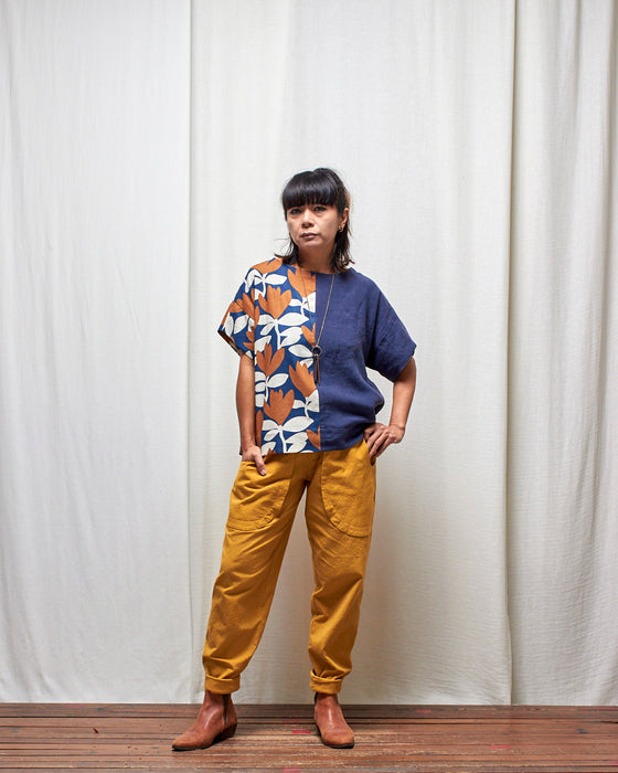 SHADOWPLAY SPLICE top - Cinnamon and Ink Tulips LAST CHANCE