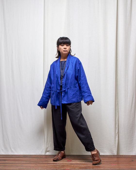 THE MONACO jacket - Cobalt Linen MADE-TO-ORDER
