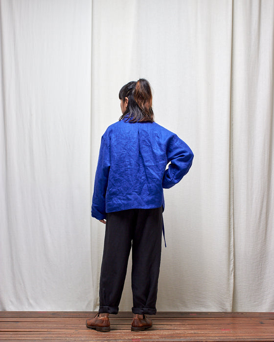 THE MONACO jacket - Cobalt Linen MADE-TO-ORDER