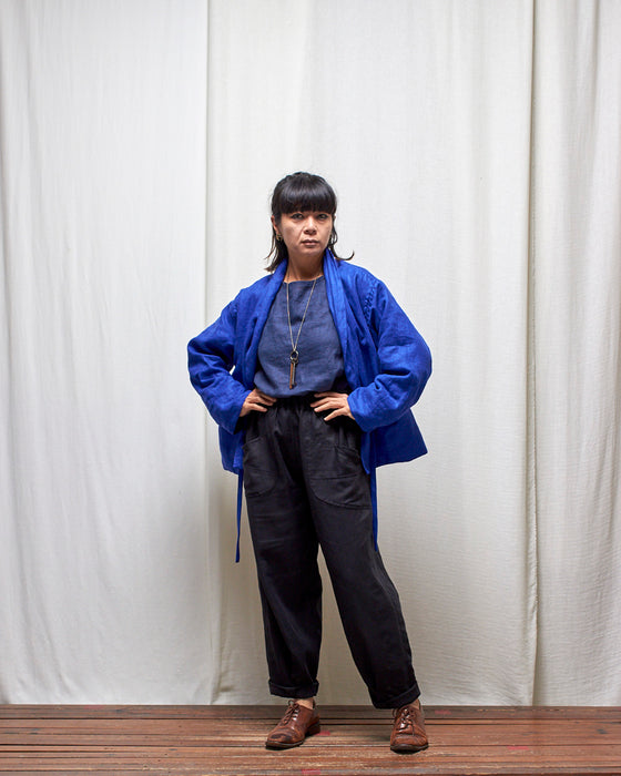 THE MONACO jacket - Cobalt Linen MADE-TO-ORDER