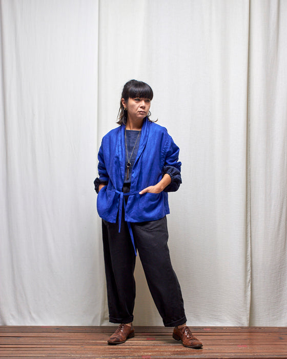 THE MONACO jacket - Cobalt Linen MADE-TO-ORDER