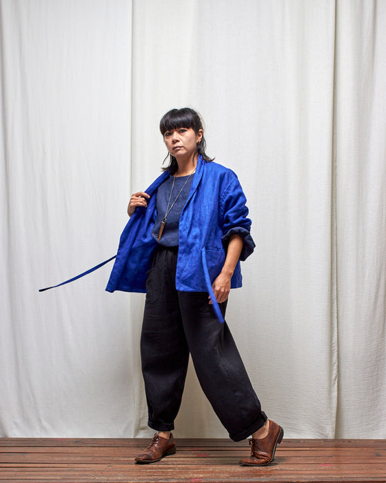 THE MONACO jacket - Cobalt Linen MADE-TO-ORDER