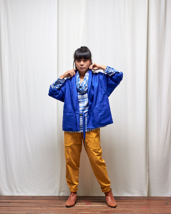 THE MONACO jacket - Cobalt Linen MADE-TO-ORDER