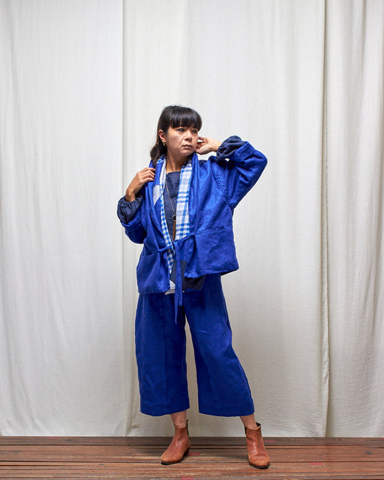 THE MONACO jacket - Cobalt Linen MADE-TO-ORDER