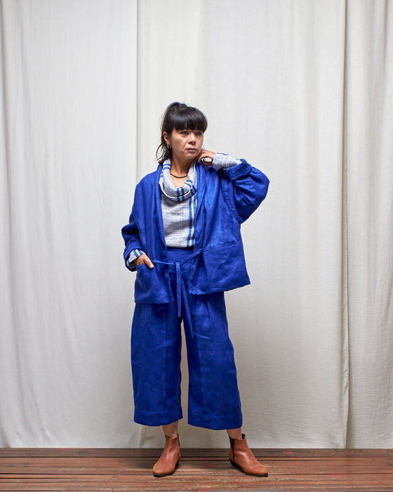 THE MONACO jacket - Cobalt Linen MADE-TO-ORDER