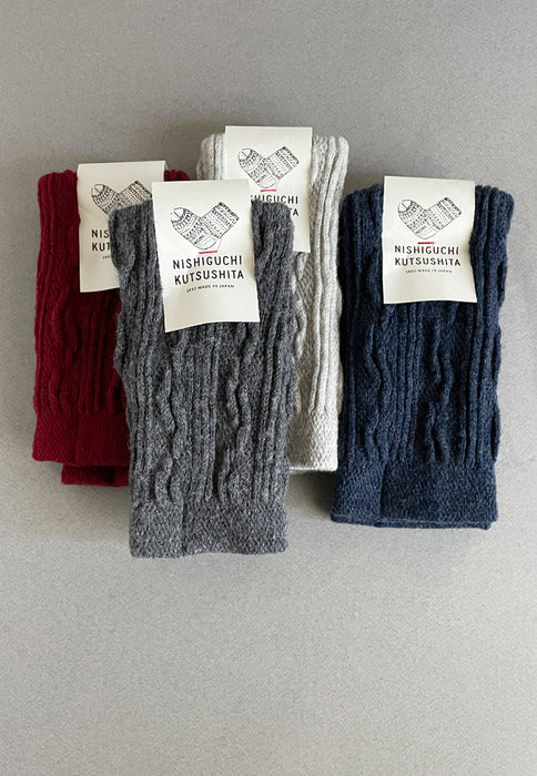 Teni Hand Warmers cosy fingerless wool gloves by Nishiguchi Kutsushita