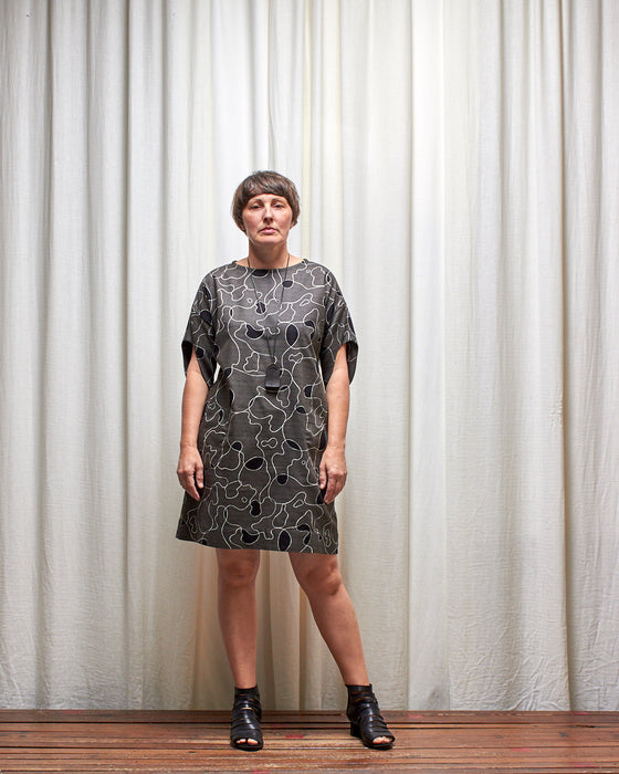 ASSIN dress - Smokey Grey Scribbly
