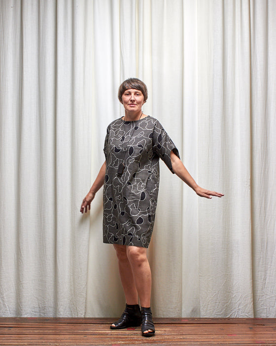 ASSIN dress - Smokey Grey Scribbly