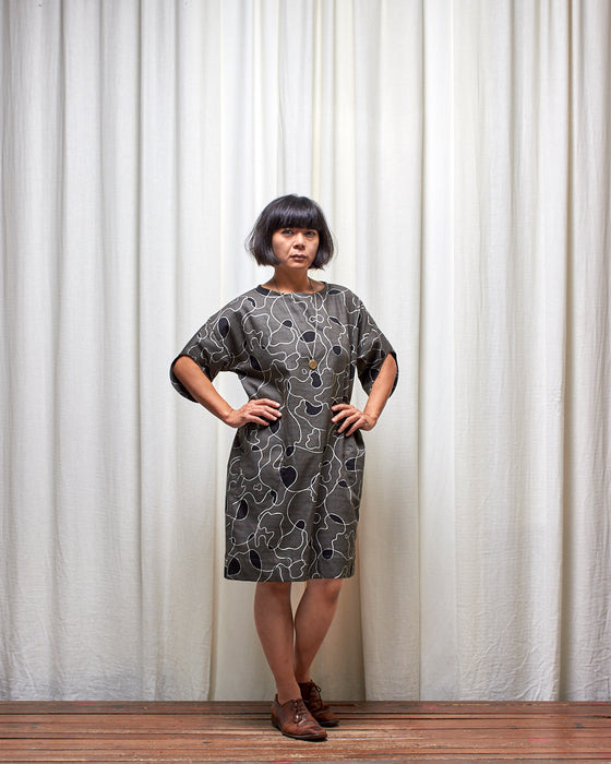 ASSIN dress - Smokey Grey Scribbly