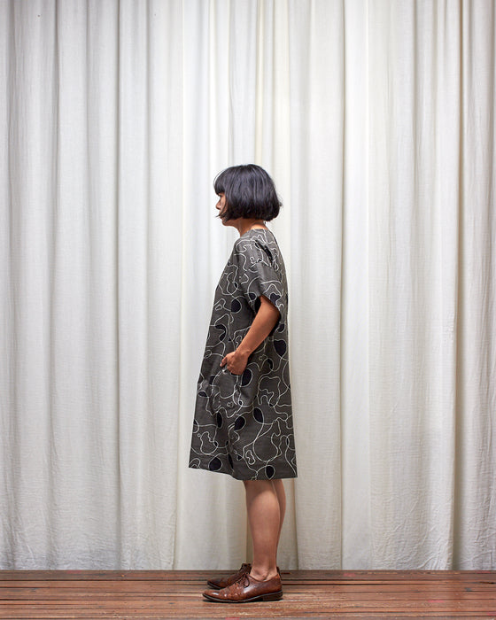 ASSIN dress - Smokey Grey Scribbly