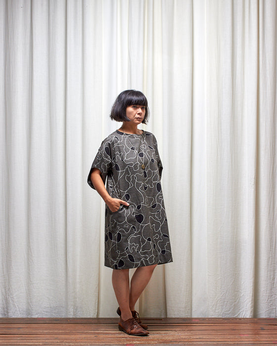ASSIN dress - Smokey Grey Scribbly
