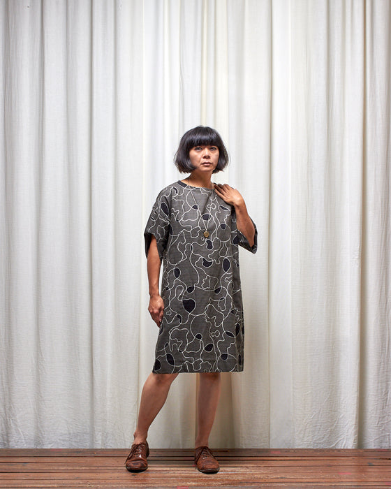 ASSIN dress - Smokey Grey Scribbly