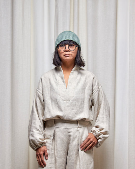RIB KNIT BEANIE - Lomandra | MRS WOO X BROOD
