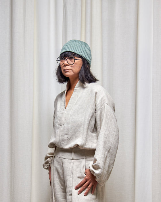 RIB KNIT BEANIE - Lomandra | MRS WOO X BROOD