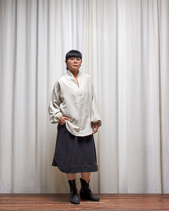 CARETAKER tunic top - Natural Herringbone