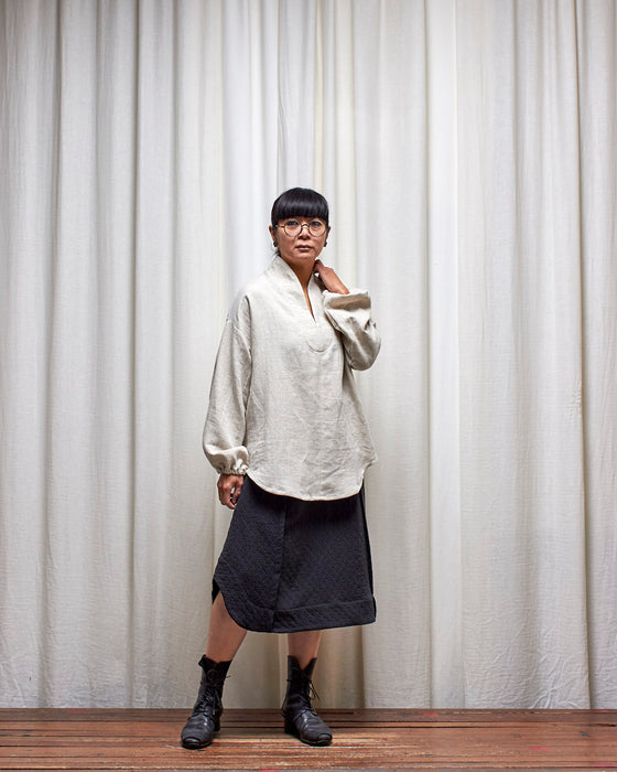 CARETAKER tunic top - Natural Herringbone