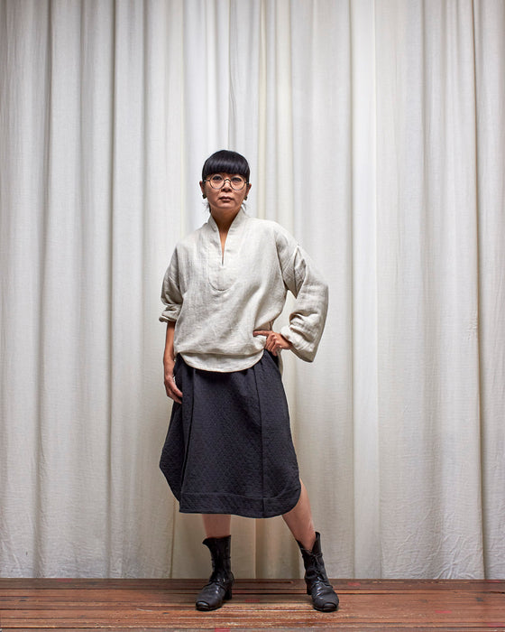 CARETAKER tunic top - Natural Herringbone