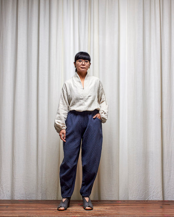 CARETAKER tunic top - Natural Herringbone