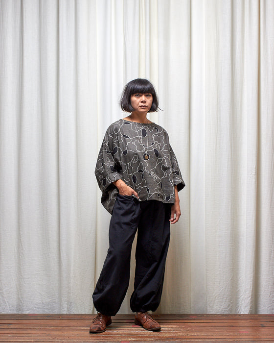 ECLIPSE CROP top - Smokey Grey Scribbly
