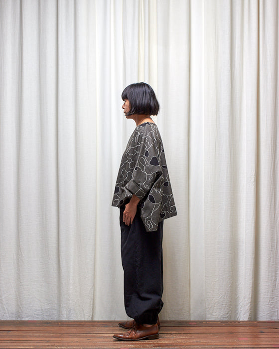 ECLIPSE CROP top - Smokey Grey Scribbly
