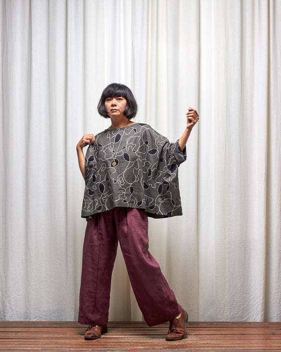 ECLIPSE CROP top - Smokey Grey Scribbly