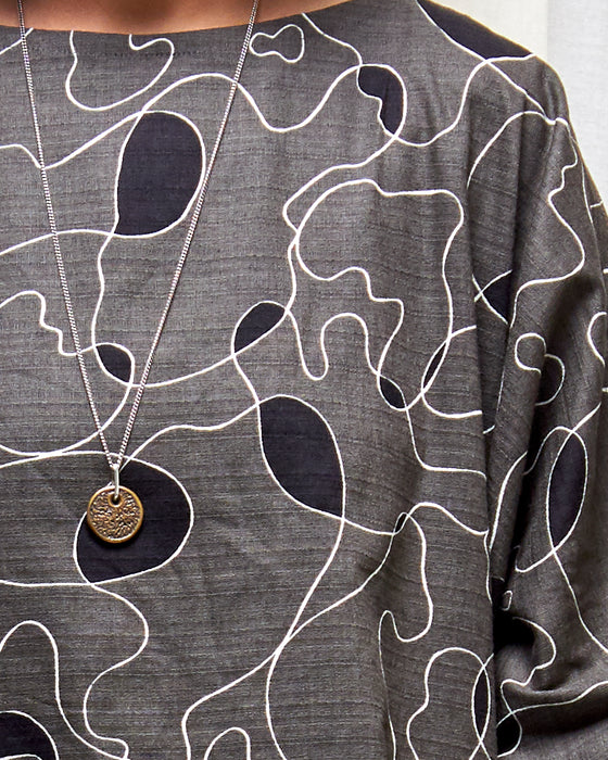 ECLIPSE CROP top - Smokey Grey Scribbly