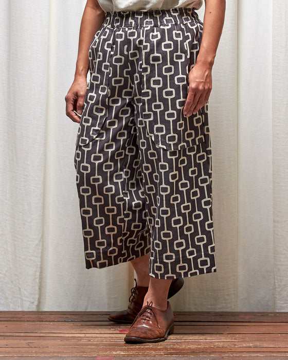 LAZY ANNIE pedal pushers - Dove Grey Lattice