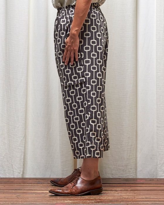LAZY ANNIE pedal pushers - Dove Grey Lattice
