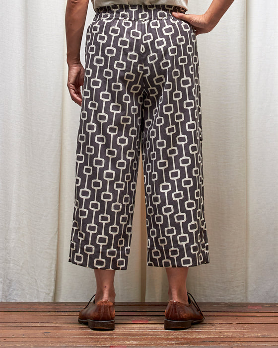 LAZY ANNIE pedal pushers - Dove Grey Lattice