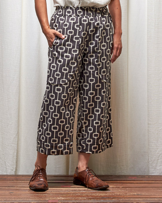LAZY ANNIE pedal pushers - Dove Grey Lattice