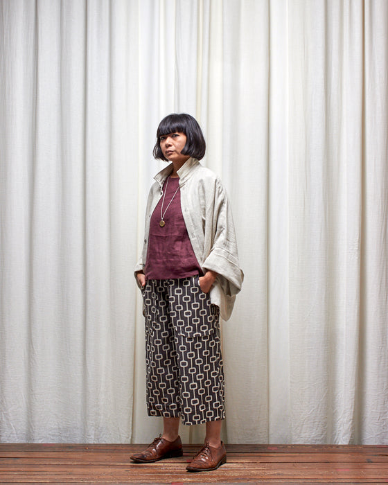 LAZY ANNIE pedal pushers - Dove Grey Lattice