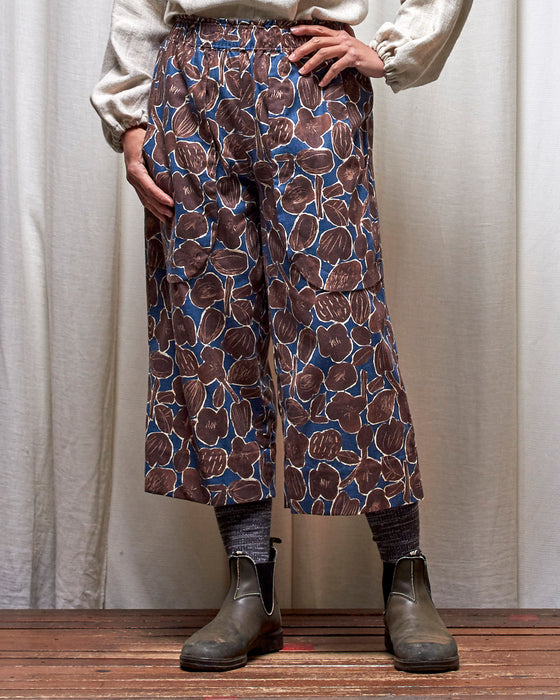 LAZY ANNIE cropped pants - Mocha Seed Flowers