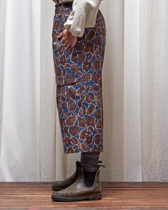LAZY ANNIE cropped pants - Mocha Seed Flowers