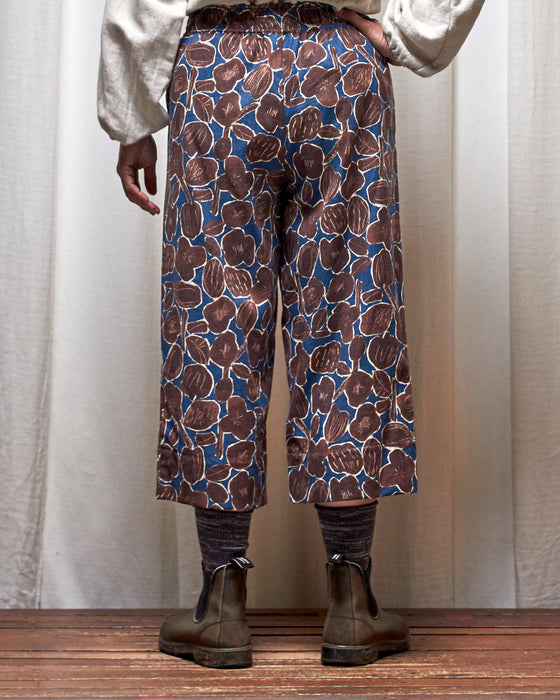 LAZY ANNIE cropped pants - Mocha Seed Flowers