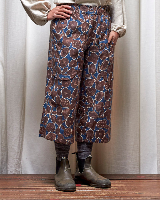 LAZY ANNIE cropped pants - Mocha Seed Flowers