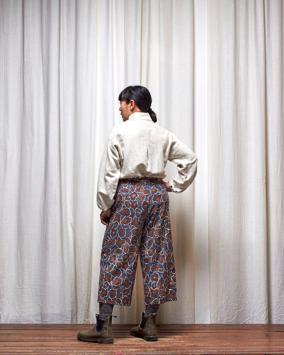 LAZY ANNIE cropped pants - Mocha Seed Flowers